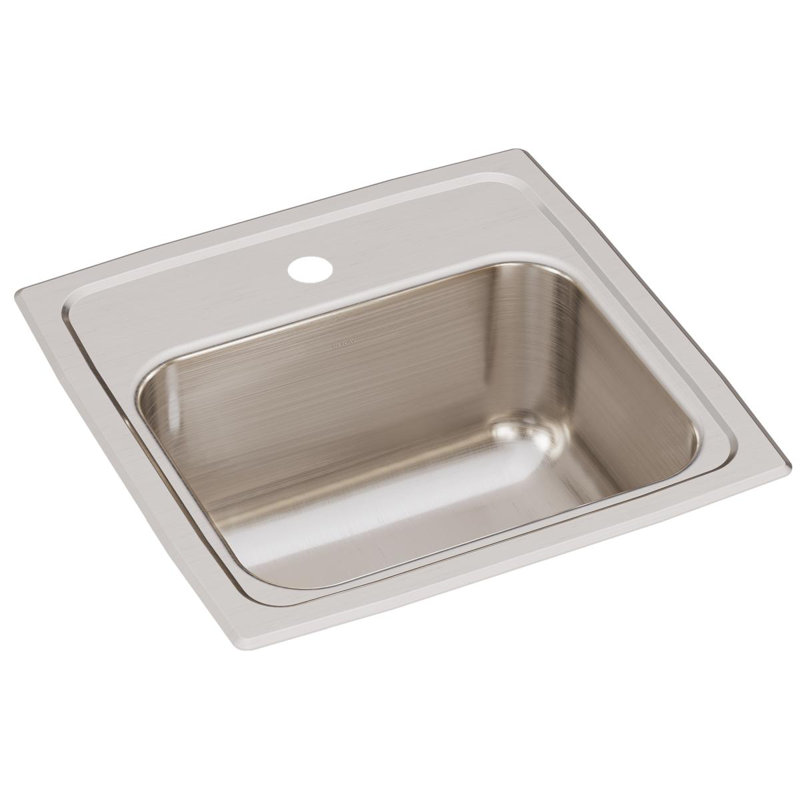 Évier de cuisine à double fixation Lustertone L 15 po x l 15 po, 1 trou