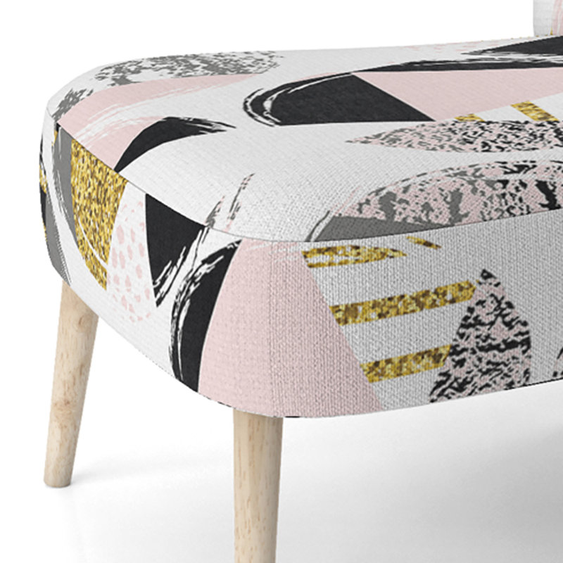Chaise d'appoint rembourrée à motif géométrique Circle