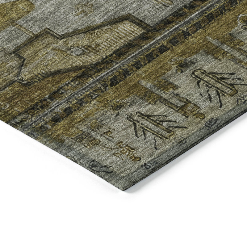 Machine Washable Indoor/Outdoor Xhevrie Brown Rug, Round 8'