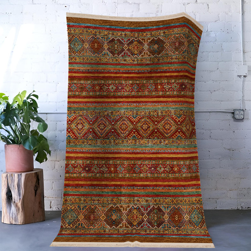 Tapis décoratif multicolore, Tapis de couloir 3 pi 9,81 po x 6 pi 6,74 po