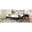 Grand lit plateforme en bois de bambou massif avec tête de lit de 46,5 pouces de hauteur, style bohémien, style Mid-Century moderne, aucun sommier tapissier requis-1741276602-1741276596