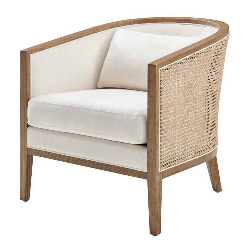 Beckner Upholstered Barrel Chair, Natural
