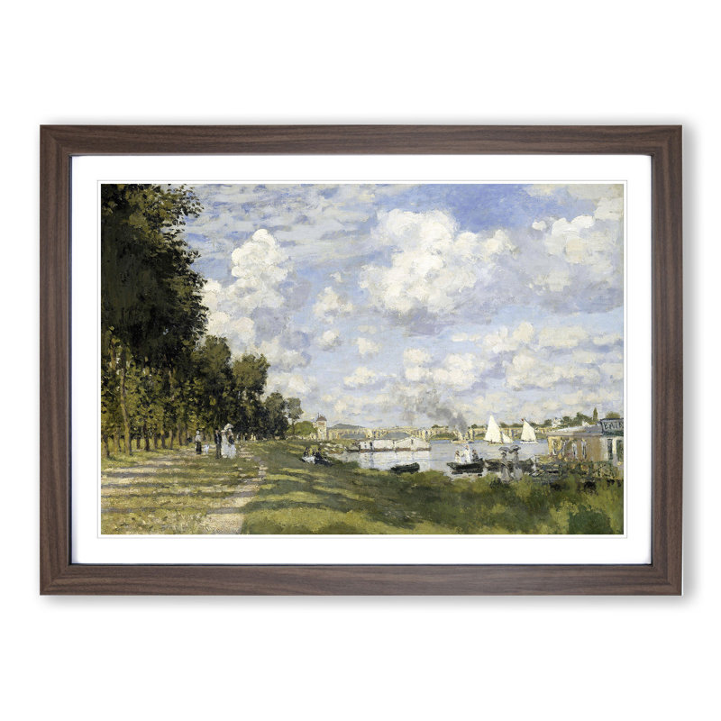 Bassin Dargenteuil by Claude Monet - Picture Frame Painting, Walnut Framed, 27cm H x 36cm W x 2cm D