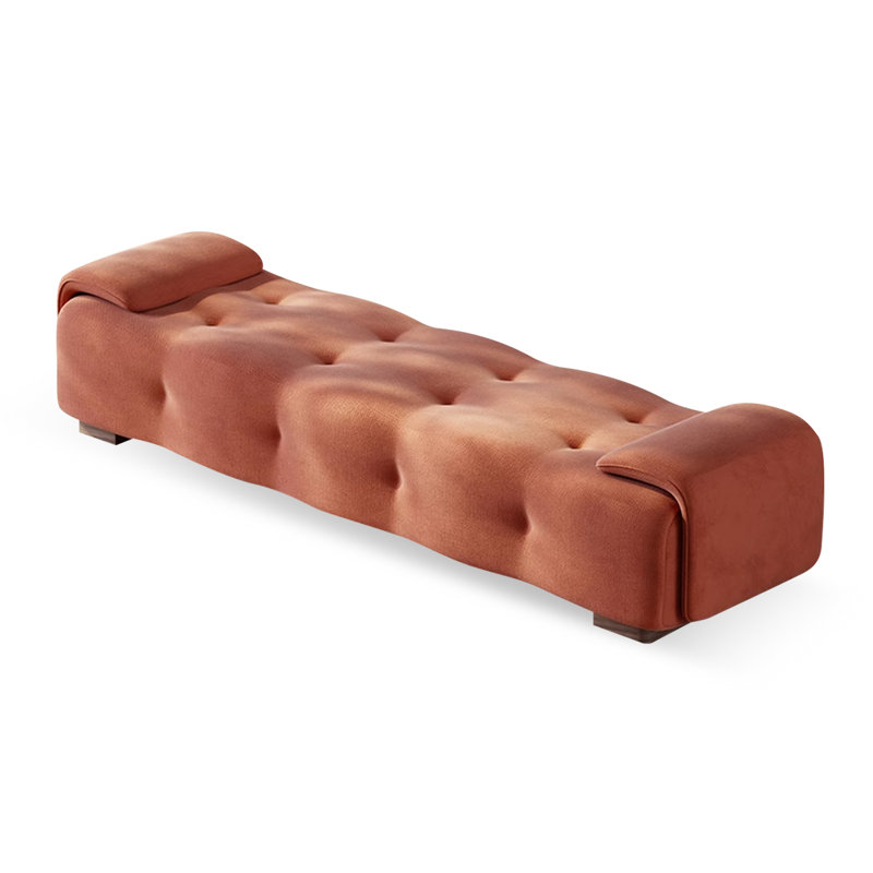 Banc rembourré, Rose, H 16,93 po x l 59,06 po x P 19,69 po