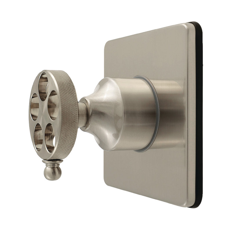 Kingston Brass Wendell Single-Handle Wall Mount Six-Way Diverter Valve with Knurled Handle and Square Trim Kit