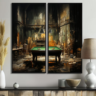 Billard Industrial Game I - Décoration murale verte