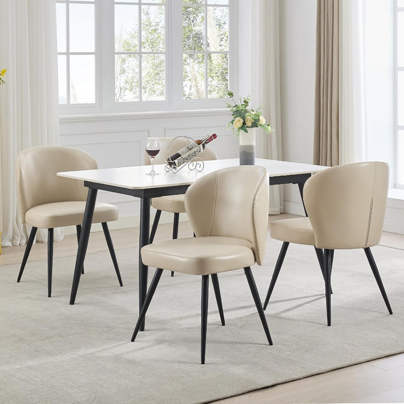 Faux Leather Accent Chair, White