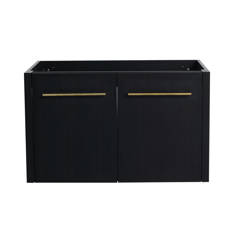 Bathroom Vanity 30 Inch Wall Mounted - Black Chestnut, Trendsetting With Door And Abundant Storage Options 30" Cabinet Contemporary Plentiful Facility