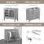 Meuble-lavabo 36 po sans lavabo, base d'armoire seulement, armoire de salle de bain avec tiroirs, structure solide et panneau de fibres à densité moyenne-111641254