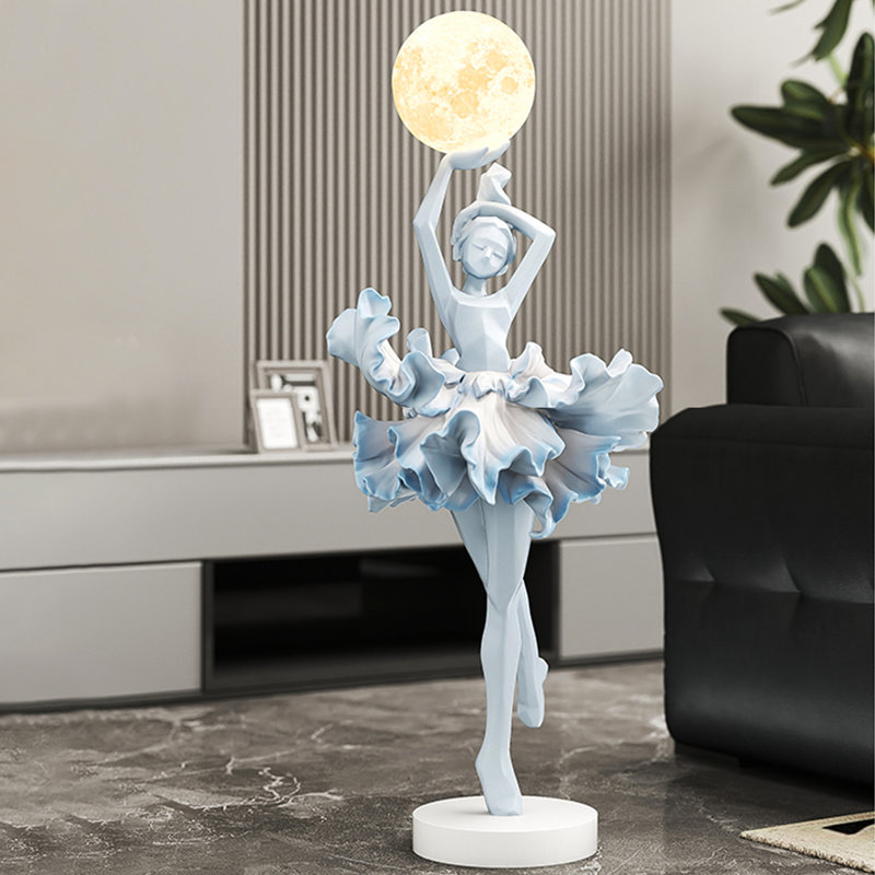 Lampe sur pied à sculpture abstraite Italian, Bleu