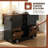 54" Farmhouse Kitchen Island on Wheels with Drop-Leaf, Power Outlet & Wine Rack | Black Mobile Prep Station, Breakfast Bar & Home Server-1288968549