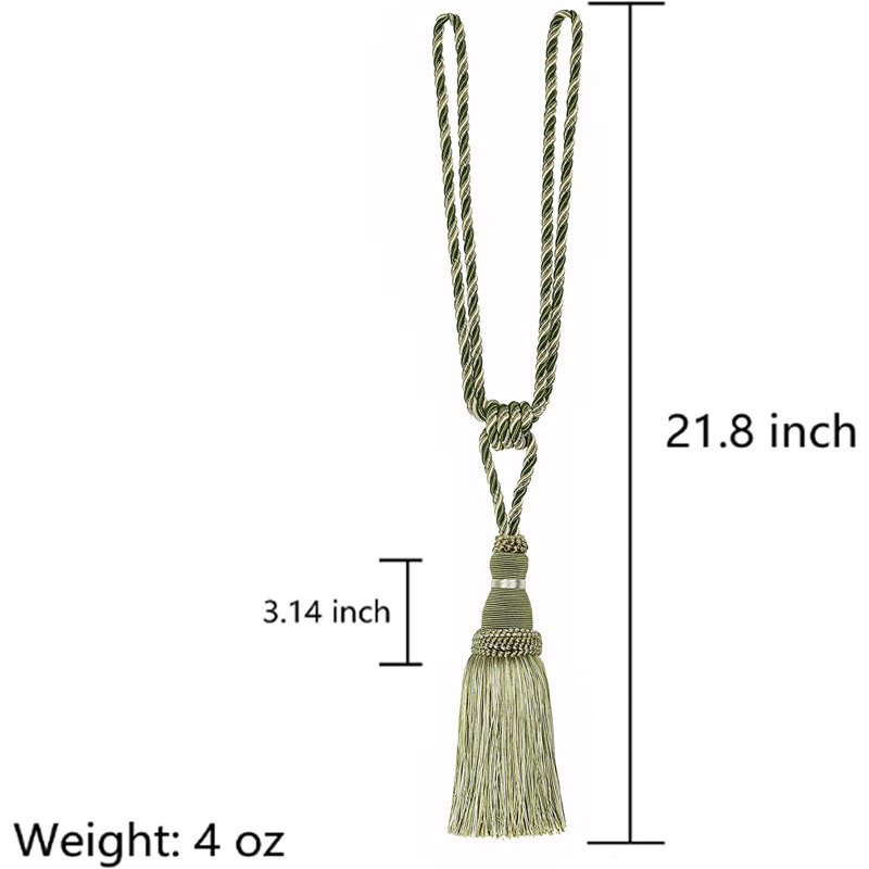 Chassi Rayon Adjustable 23.6" Curtain Tieback, Green