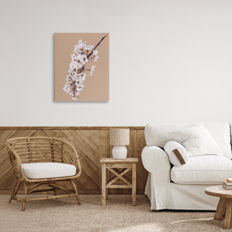 Toile délicate de fleurs de pommiers printanières, design par Cady, H 20 po x l 16 po
