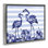 Cadre flottant indigo flamants sur rayures, design par Paul Brent