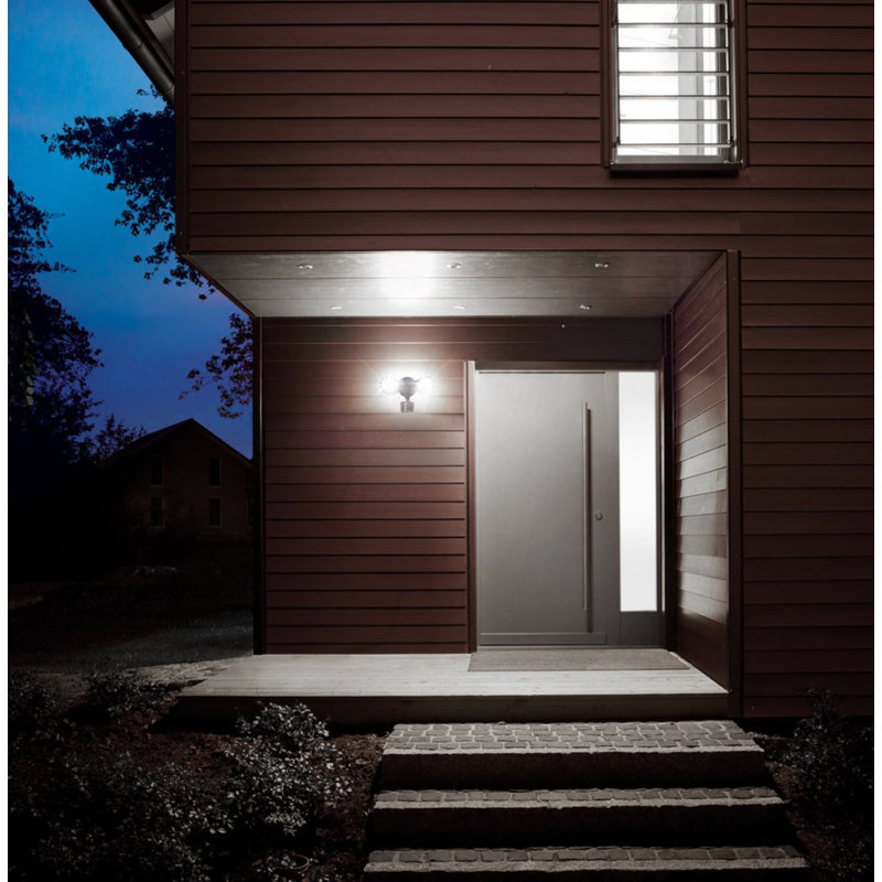 2 - Head LED Hardwired Dusk to Dawn Outdoor Security Flood Light with Motion Sensor, Bronze