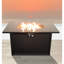 Table de foyer d'extérieur en acier de 25 po de hauteur et de l 42 po avec couvercle - Élégant couvercle chauffant pour terrasse, acier rouille, plateau de table en acier inoxydable, pierres de lave incluses, porte latérale pour l'essence, contrôle d'allumage, housse de protection, noir X