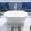 Baignoire autoportante en acrylique blanc brillant, baignoire autoportante, drain chromé Toe-Tap