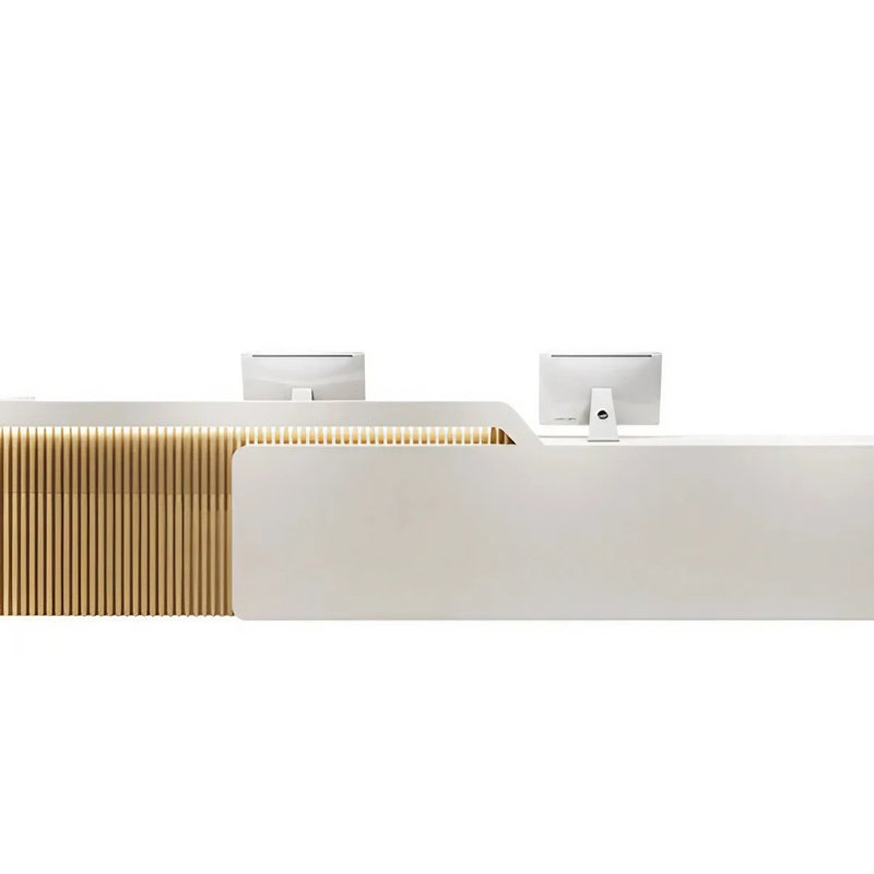 Chericka L-Shaped Manufactured Wood Reception Desk, 60cm H x 180cm W x 100cm D