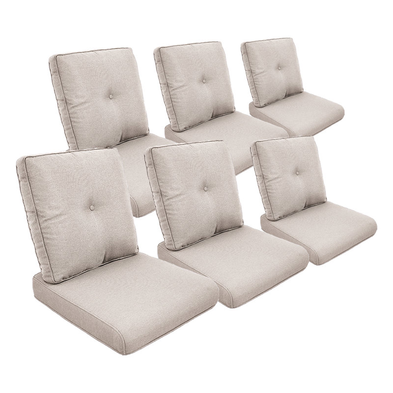 Coussin de siège / dossier d'extérieur Schutt, 6 coussins de siège / dossier, Beige