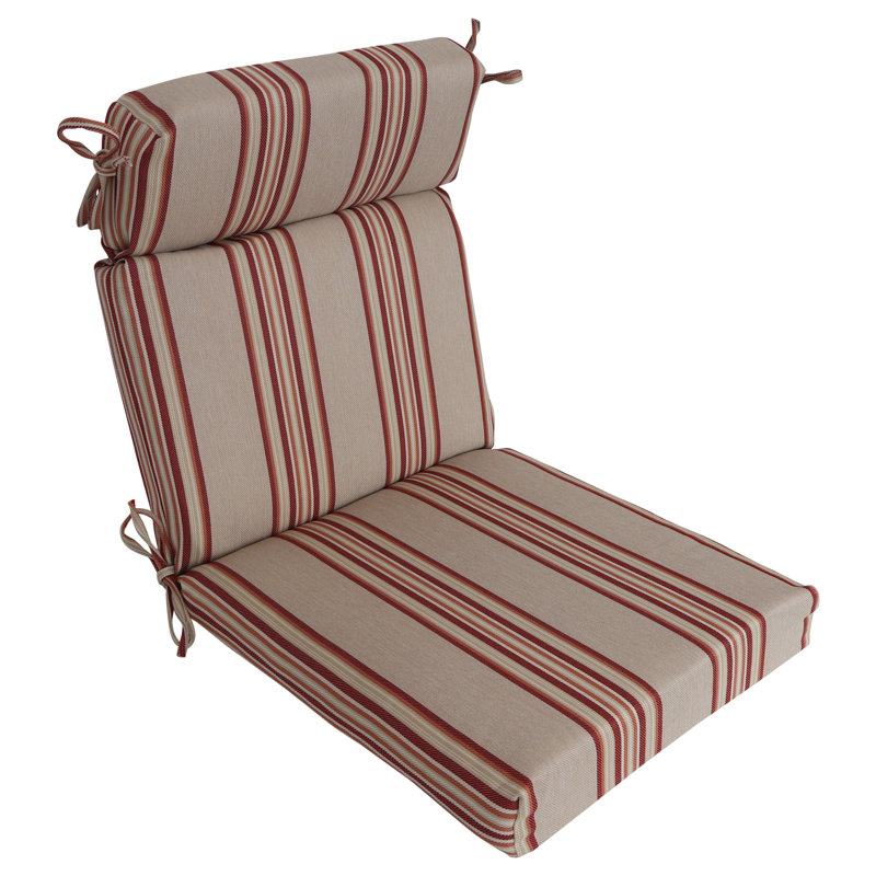 20-Inch By 42-Inch Woven Olefin Outdoor Seat/ Back Chair Cushions (Set Of 2), Tan;Red;Orange;Multi-Colored