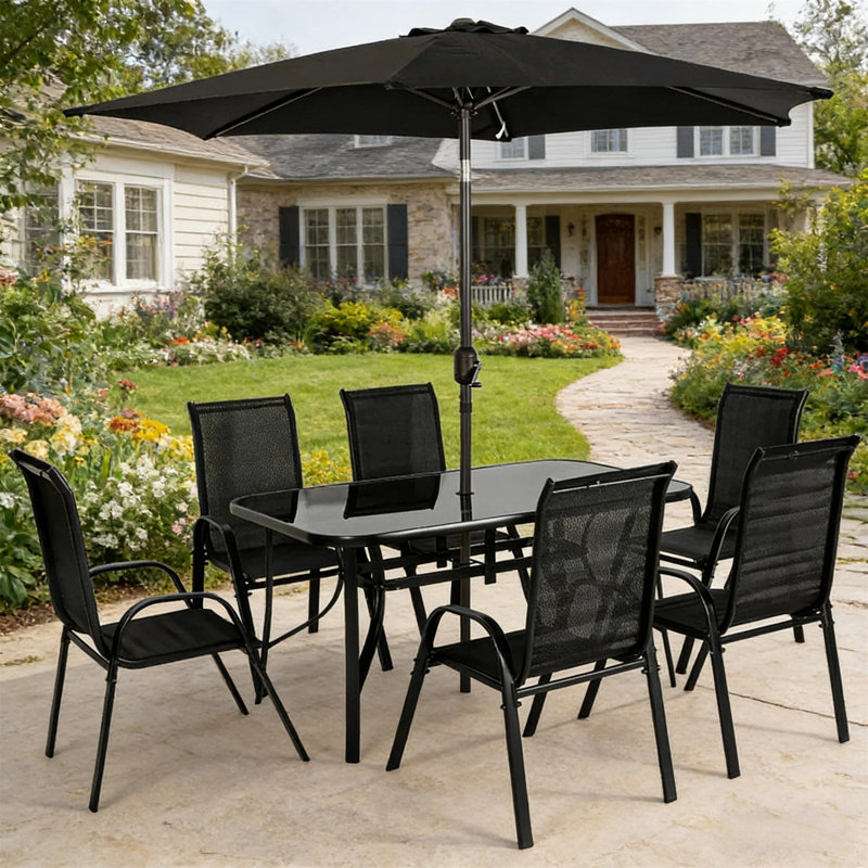 Outdoor Conversation Set, Black/Dark Gray