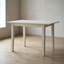 Ensemble de salle à manger rectangulaire 5 pièces en bois massif blanc lin : 4 chaises Parsons, 2 rallonges rabattables de 23 cm
