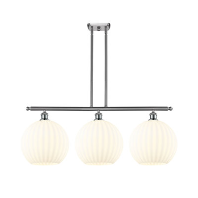 Benway 3 - Light Steel Dimmable Kitchen Island Globe Chandelier