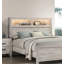 Lit simple 1pc avec simple tête de lit et meubles contemporains blanc clair