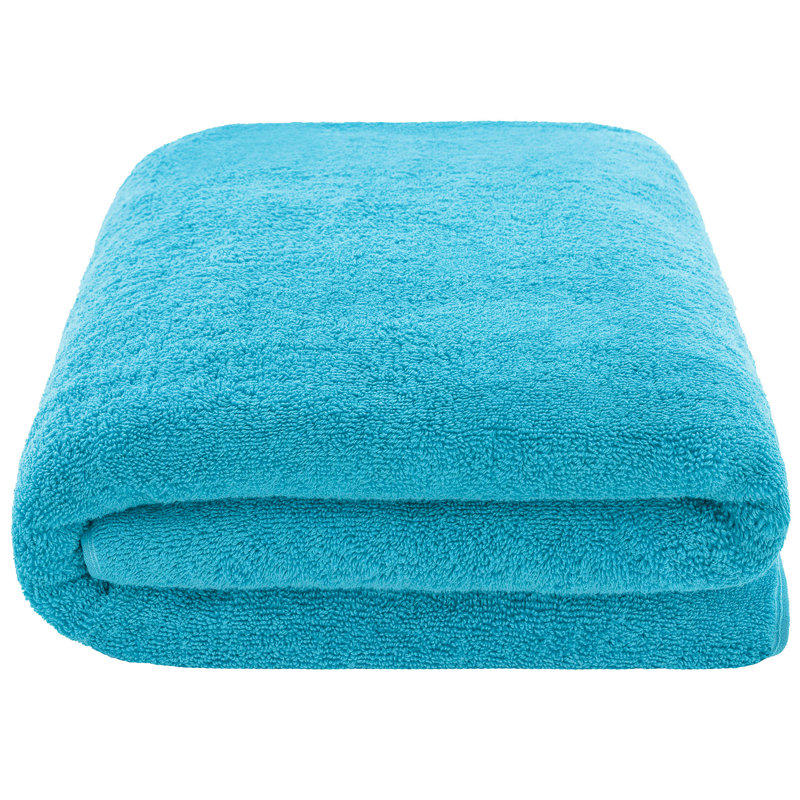 Drap de bain surdimensionné 100% coton 40 x 80 Darcelle, Bleu aqua