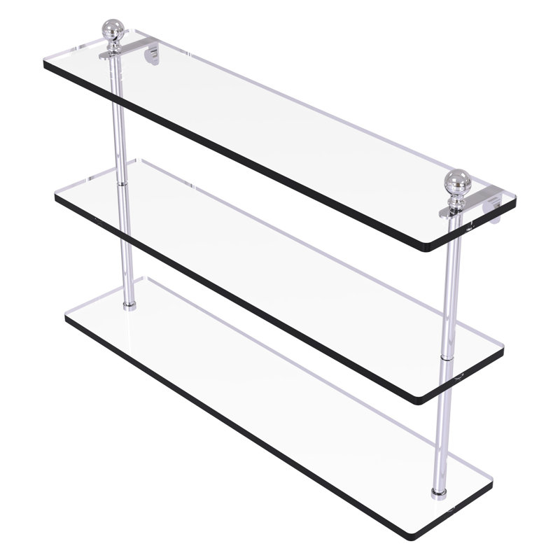 Morosini 3 Piece Tiered Shelf, 22", Polished Chrome