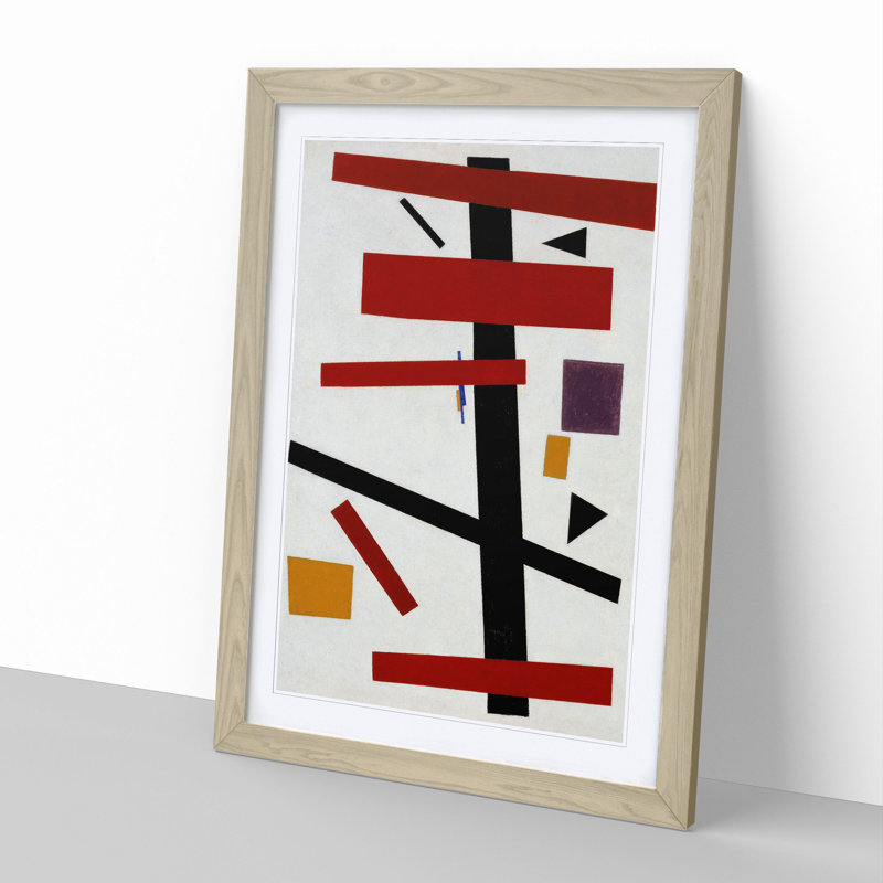 Supremus Vol.50 by Kazimir Malevich - Picture Frame Graphic Art, 36cm H x 27cm W x 2cm D, Oak Framed