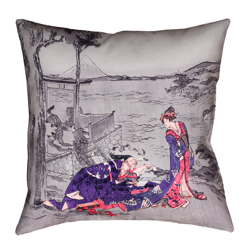 Housse de coussin Katsushika Hokusai, 18 po x 18 po, Indigo