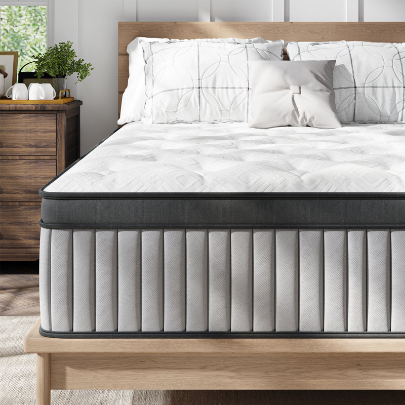 Bedstory 12"/14" Premium Medium Firm Cooling Gel Mattress with Reinforced Edge Support, Pressure Relieving Pocket Springs and Gel Memory Foam, CertiPUR-US® & OEKO-TEX® Certified
