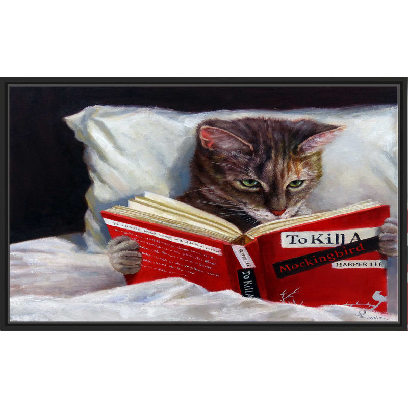 Late Night Thriller par - Peinture, Cadre flottant noir, H 31,5 po x l 51,5 po x P 2 po