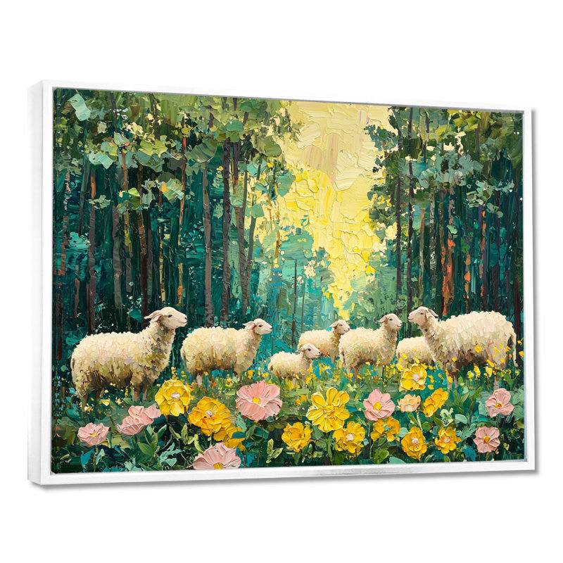 Art mural sur toile Drinda, H 30 po x l 40 po, Impression encadrée flottante, Blanc