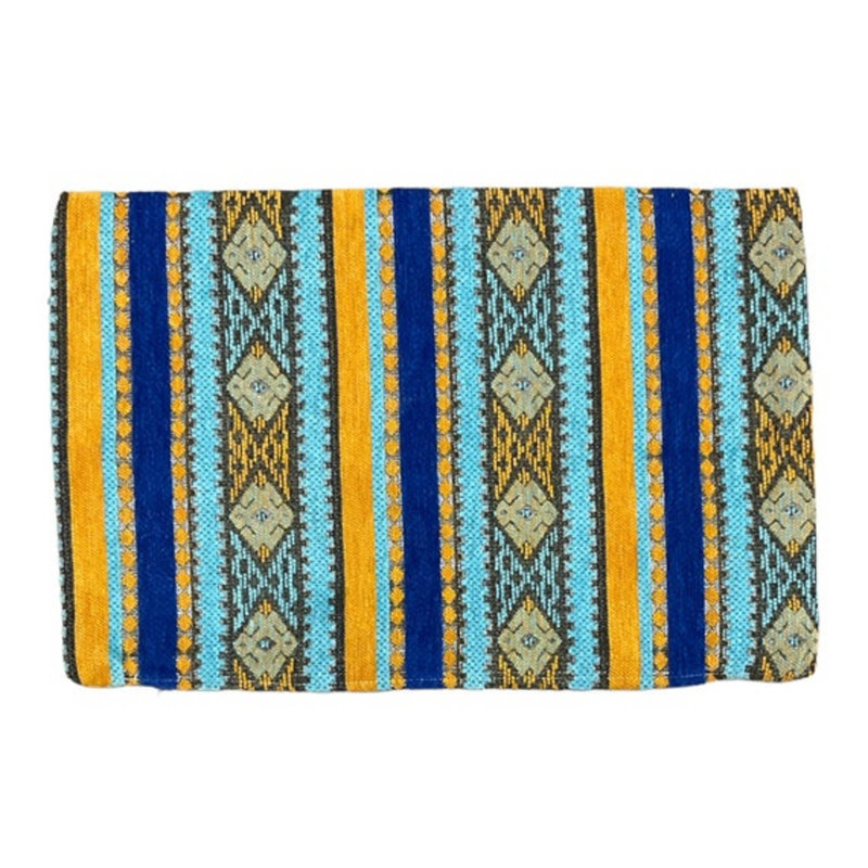 Parsonsburg Indoor / Outdoor Rectangular Lumbar Pillow Cover, Blue Mustard, Striped