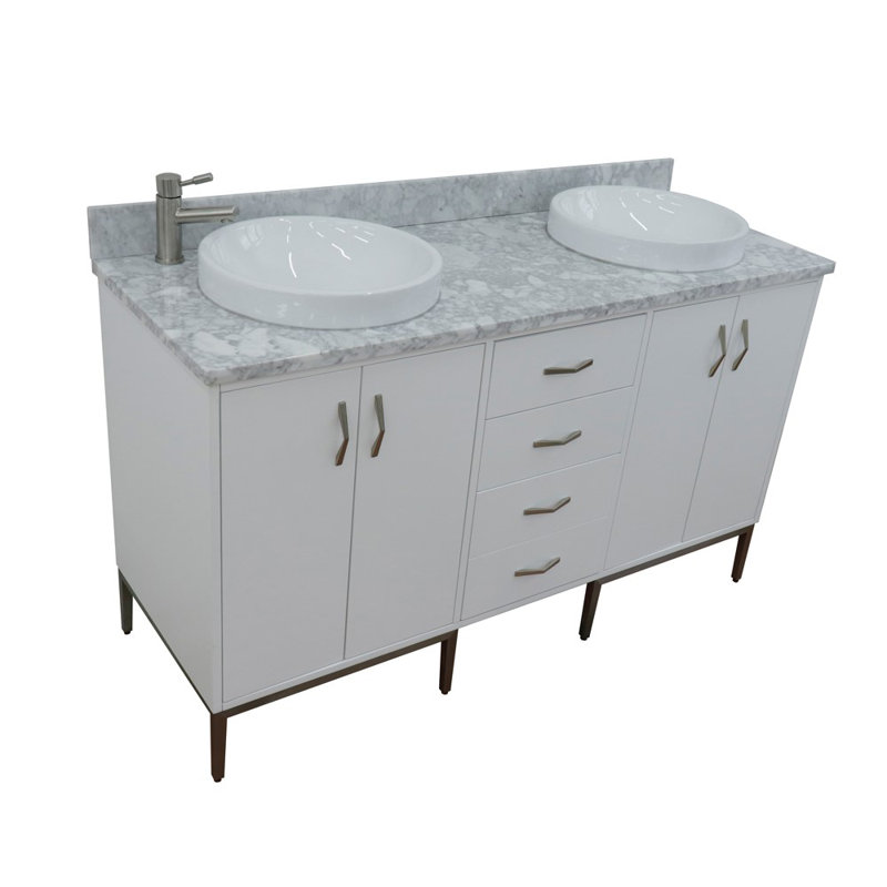 Ensemble de meuble-lavabo double 61 po Aashman