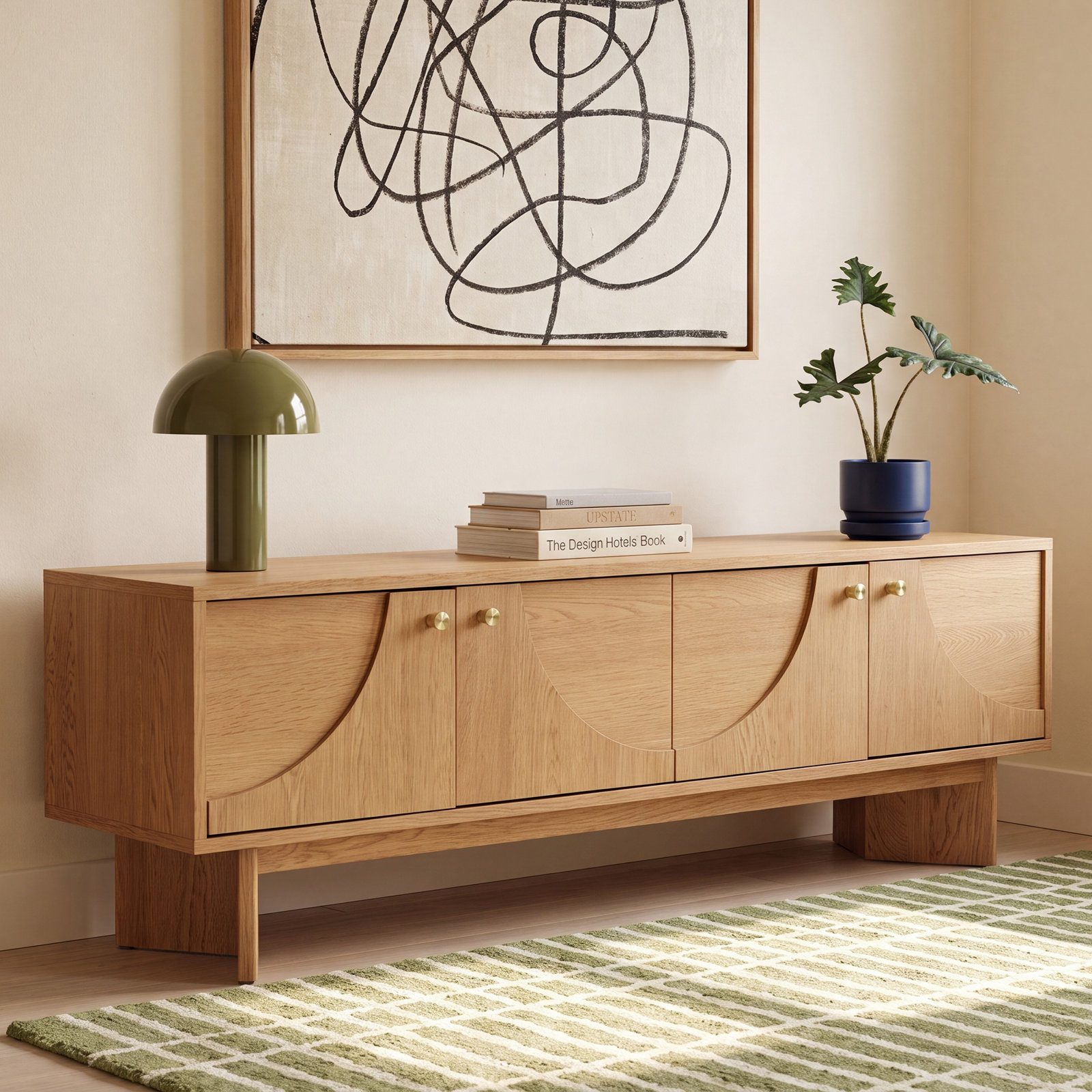 Malyun 59" Oak TV Stand