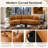 Lakera 128“ Modern Faux Leather Sectional Curved Sofa with Left Chaise, Upholstered Orange Bonded Leather Couch, Leather Sectional Sofas-114896298-114896292