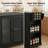 54" Mobile Kitchen Island with Power Outlet, Glass Door Storage Cabinet & Open Shelves, Rolling Kitchen Cart with Towel Rack-1833395058