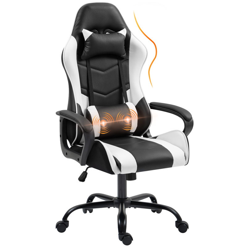 Ebern Designs Gaming Chair, Ergonomic Video Game Chair With Massage Lumbar Support & Rocking High Back , 360° Swivel Computer Gamer Chair For Gaming Or Office, Height Adjustable,