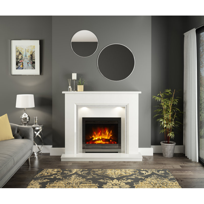 Beam Edge 22" Inset Electric Fire, Black Nickel