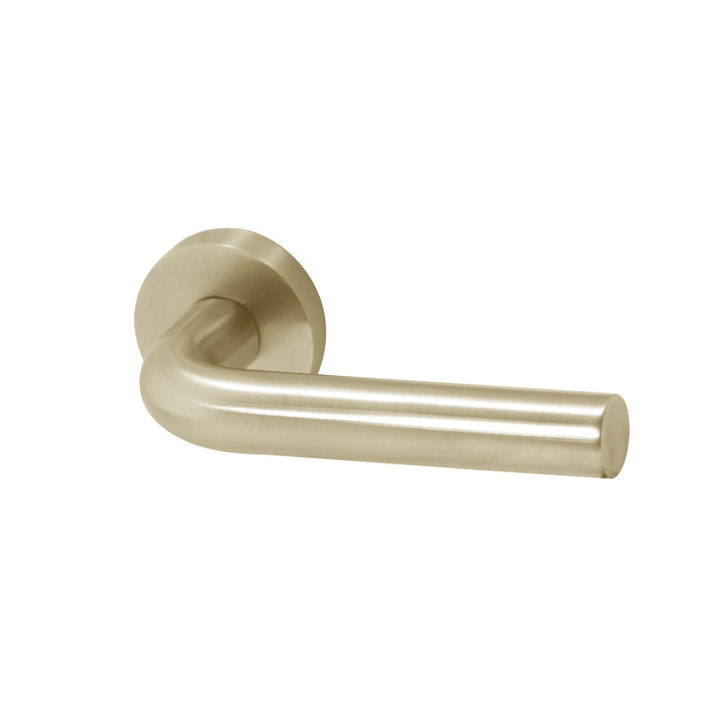Full Double Dummy Door Lever Set, Satin Brass, Round