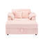 Fauteuil en velours côtelé 48,48 pouces avec tabouret de rangement - rose pour le confort de la chambre à coucher