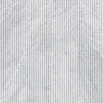 Ackland Stratos Carrara White 12 in. x 24 in. Convex Fluted Honed Marble Wall Tile