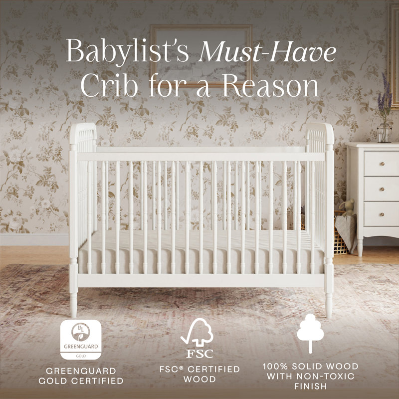 Liberty 3-in-1 Convertible Spindle Crib, Warm White