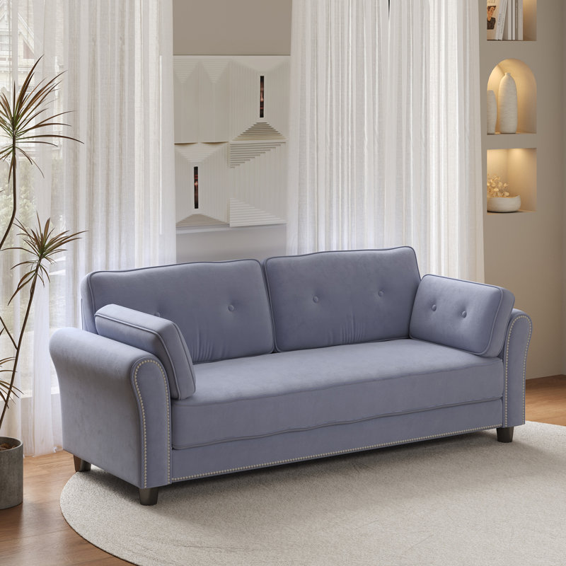 Causeuse Isela, Velours gris