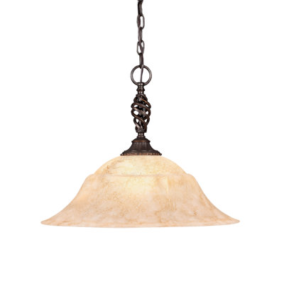 Luminaire suspendu suspendu Elegant présenté en granit foncé avec verre de marbre italien de 20 po