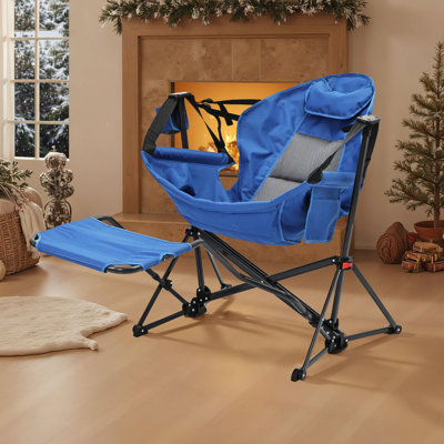Hammock Camping Chair with Detachable Footrest and Storage Bag