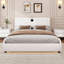 Lit plateforme tapissier luxueux en similicuir avec tête de lit épaisse, haut-parleurs Bluetooth et lumière DEL RVB, aucun sommier nécessaire-863643145-863643142